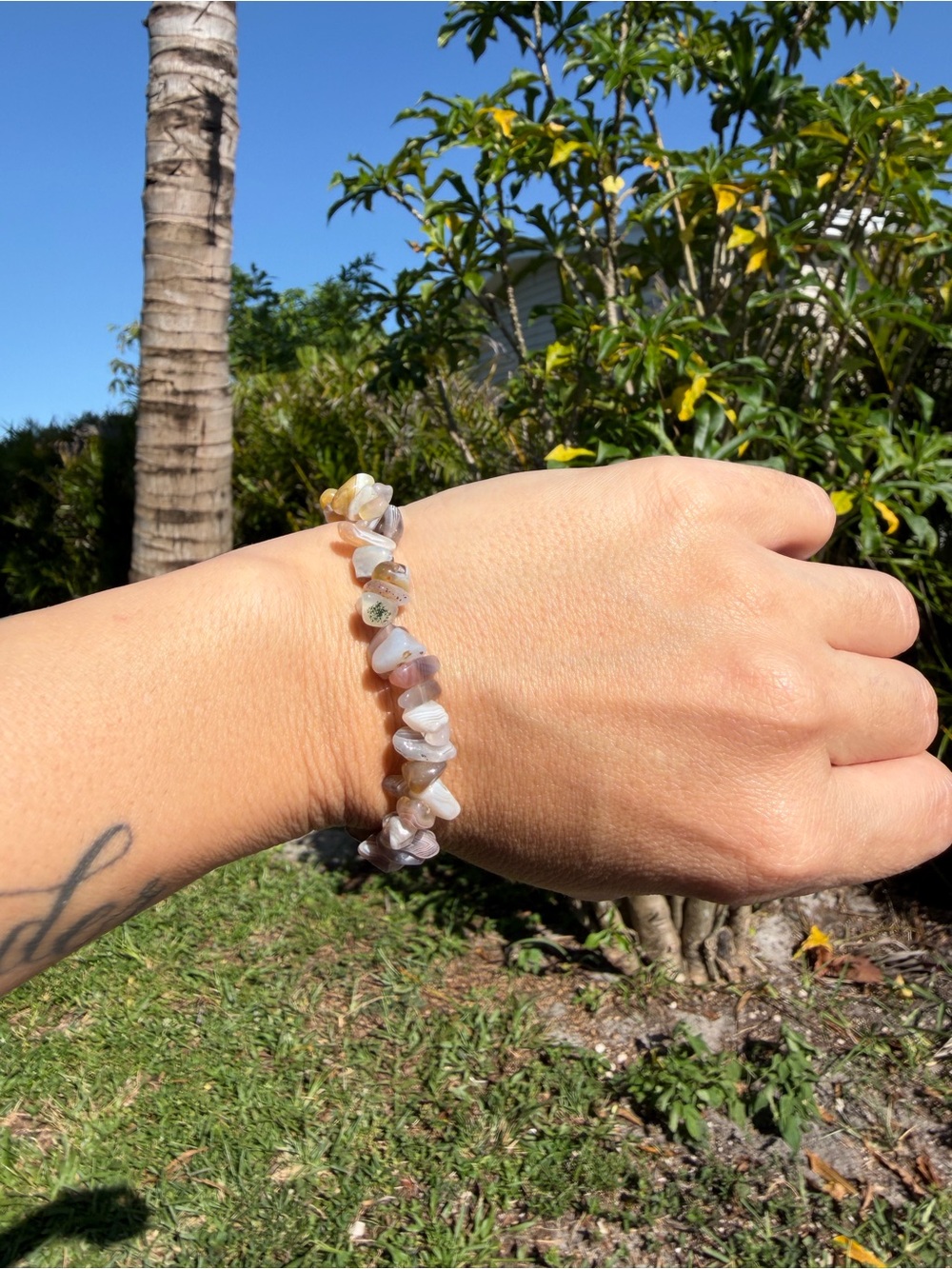 Natural Agate Stone Chip Bracelet
